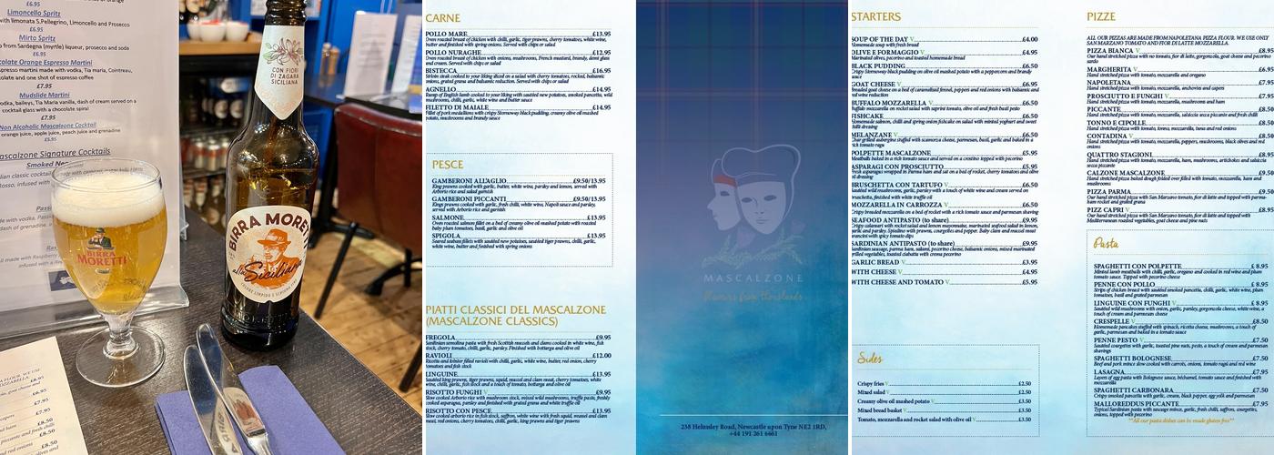 Mascalzone Menu