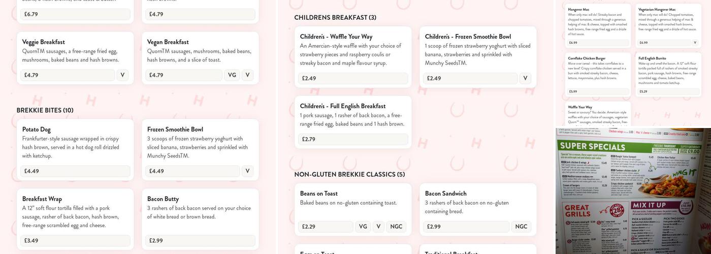 The Hunters Moon Menu