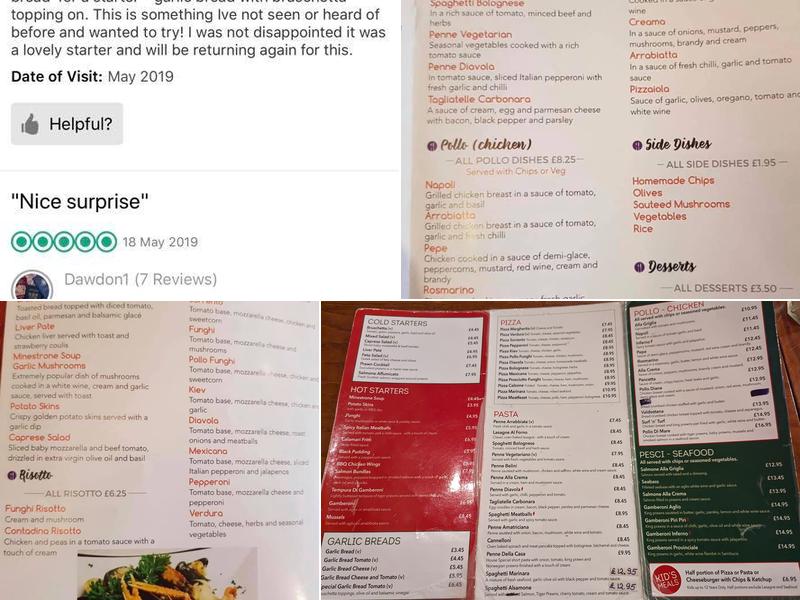 Sorrento Restaurant Menu