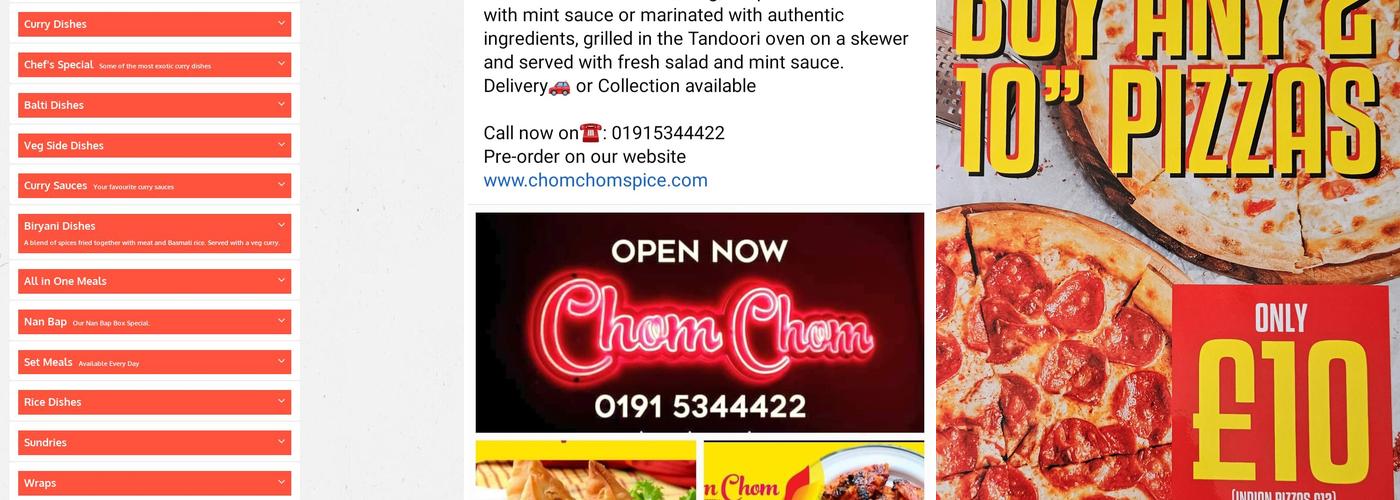Chom Chom Sunderland Menu