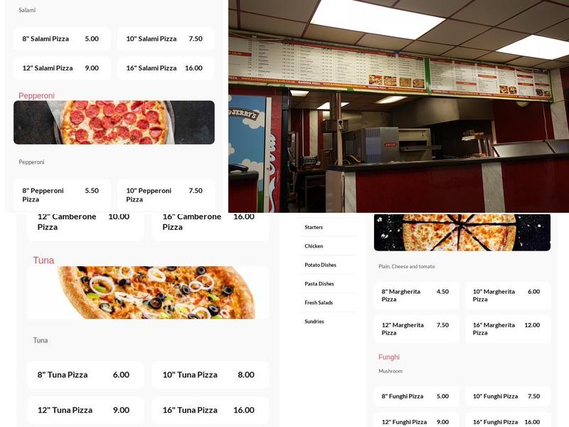 Ravenna Pizza Menu