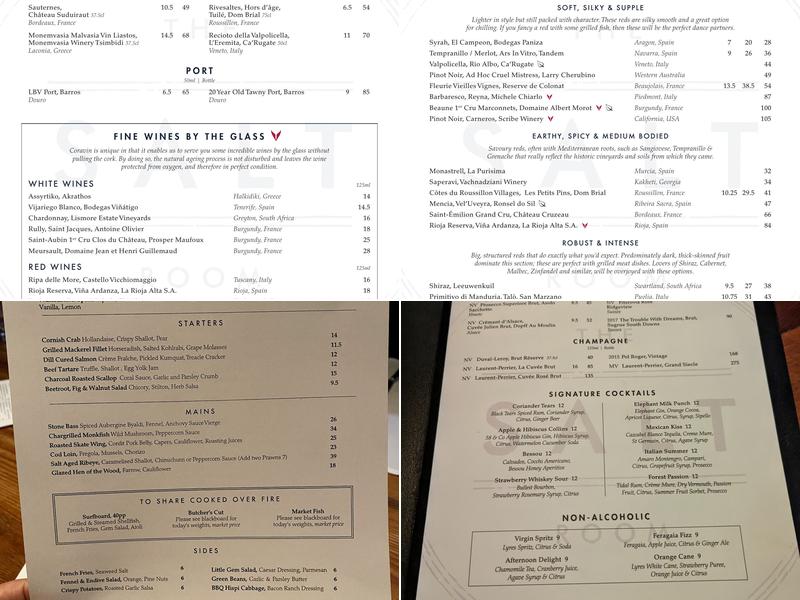 The Salt Room Menu