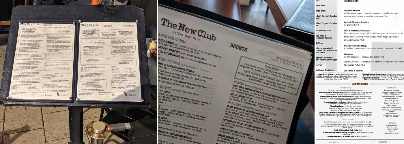The New Club Menu