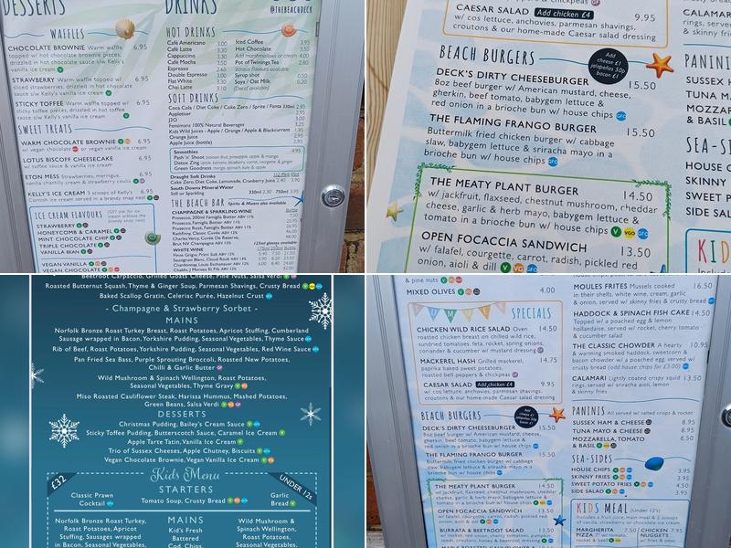 The Beach Deck Menu