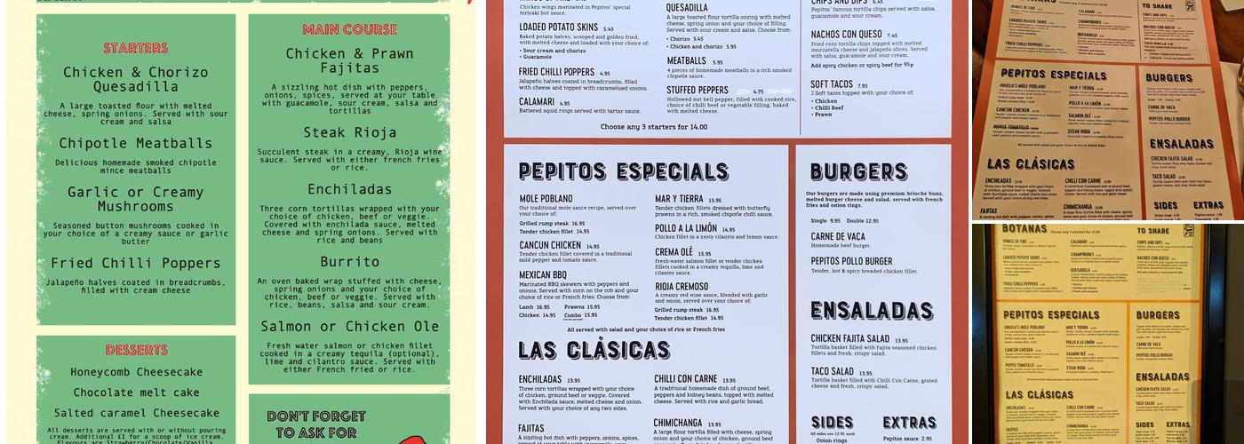 Pepitos Restaurant Menu