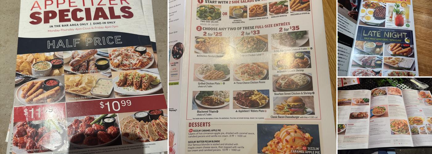 Applebee's Grill + Bar Menu