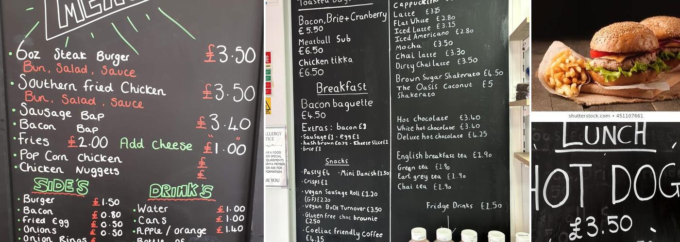 Oasis Sandwich Bar Menu