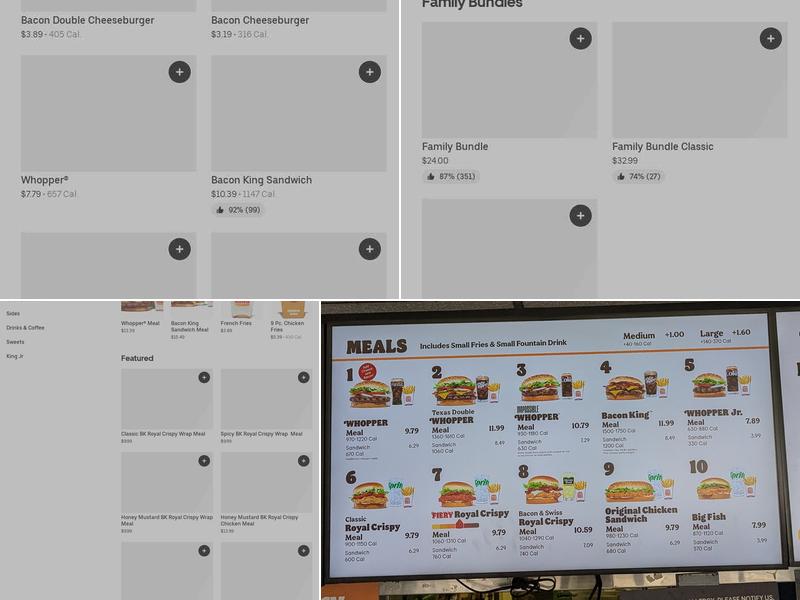 Burger King Menu