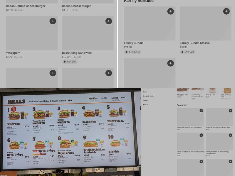 Burger King Menu