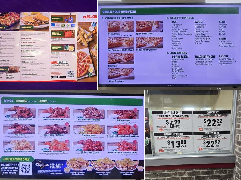 Papa Johns Pizza Menu