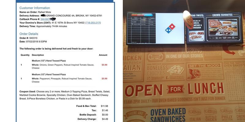 Domino's Pizza Menu