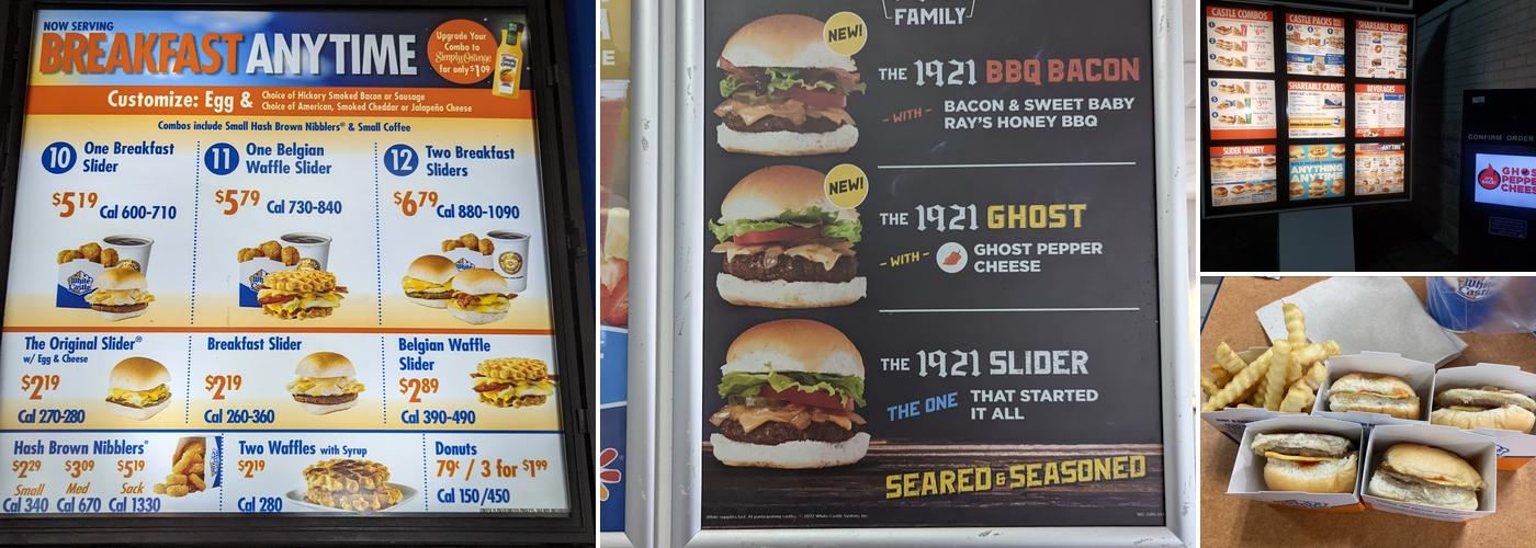 White Castle. Menu