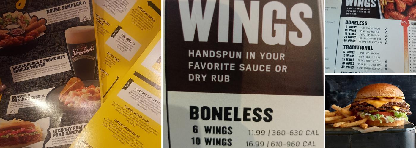 Buffalo Wild Wings Menu