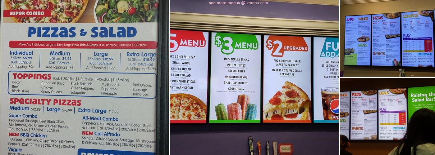 Chuck E. Cheese Menu