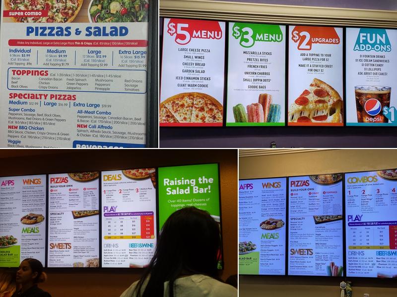 Chuck E. Cheese Menu