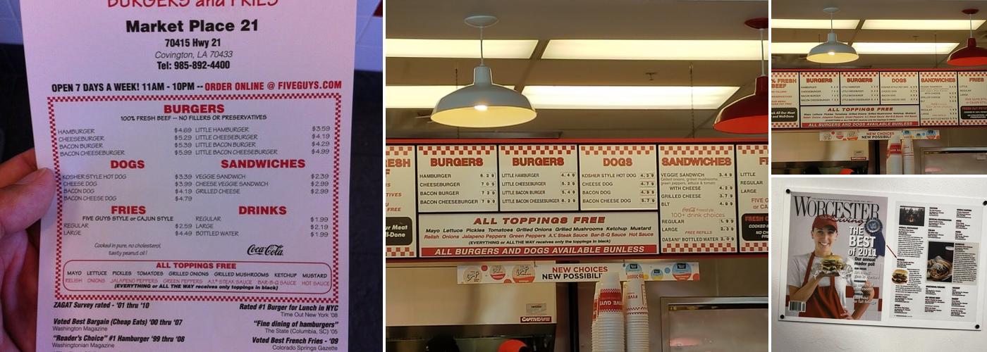 Five Guys Menu