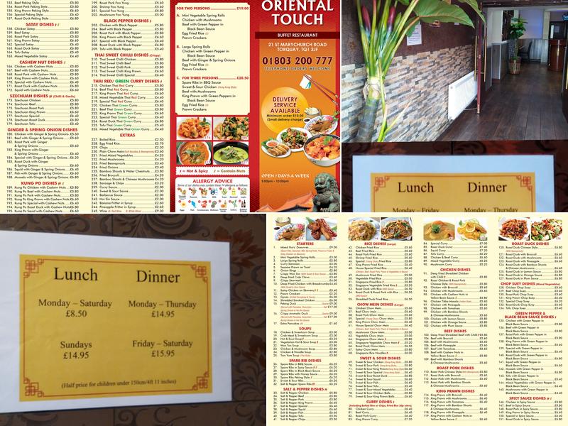 Oriental Touch Menu