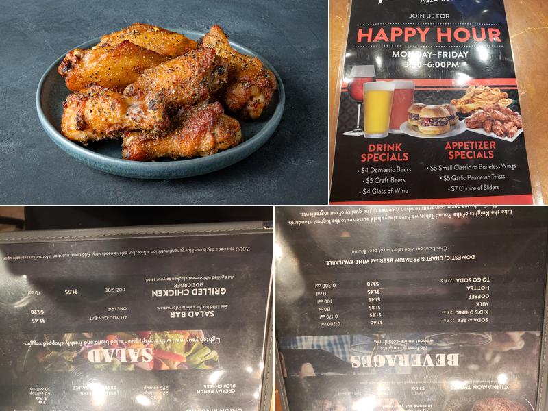 Round Table Pizza Menu
