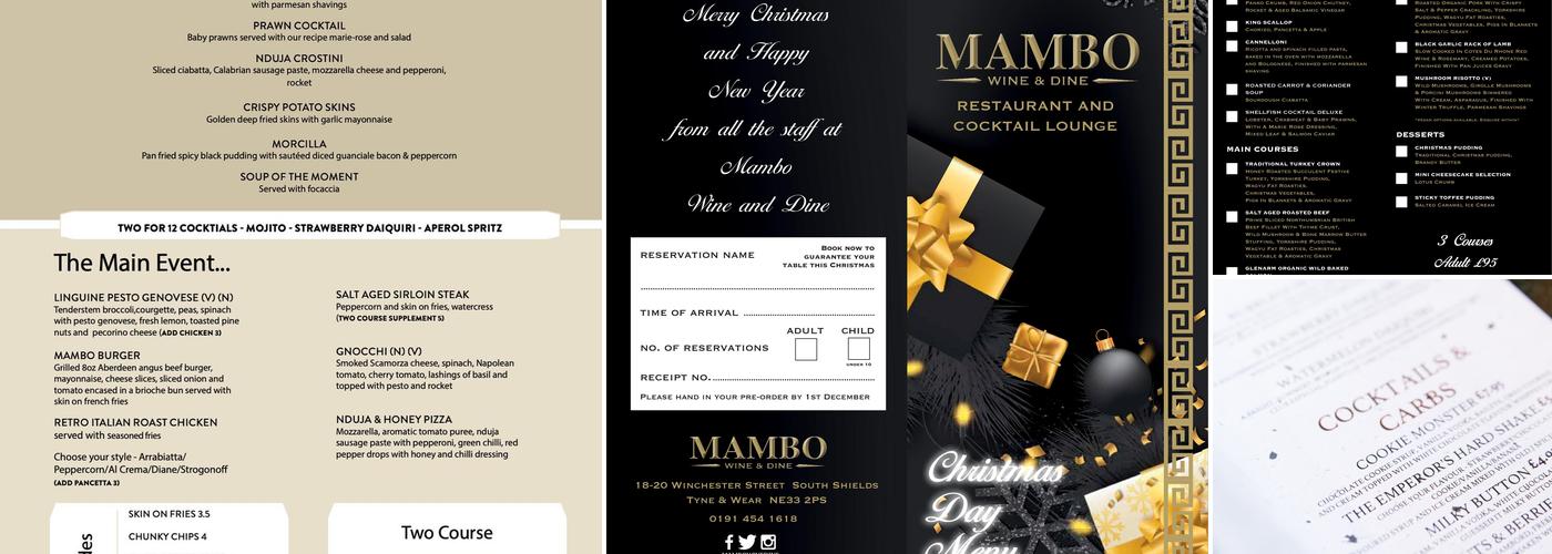 Mambo Wine and Dine Menu