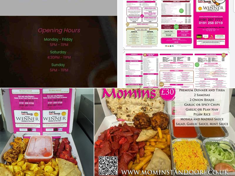 Momins Tandoori Takeaway Menu