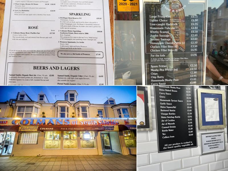Colmans Fish and Chips Menu