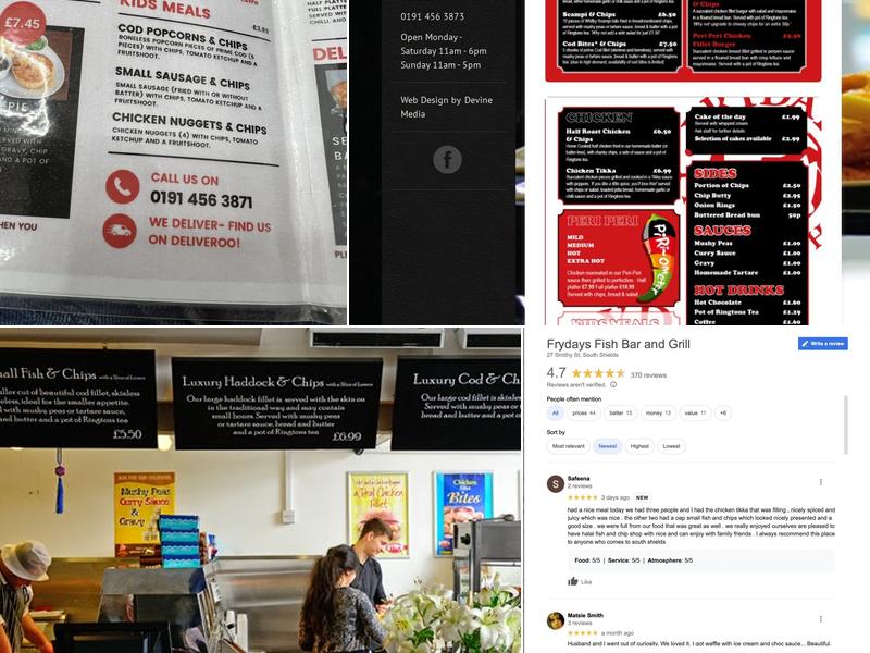 Frydays Fish Bar and Grill Menu