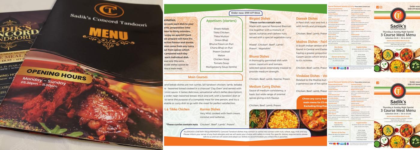 Concord Tandoori Restaurant Ltd Menu