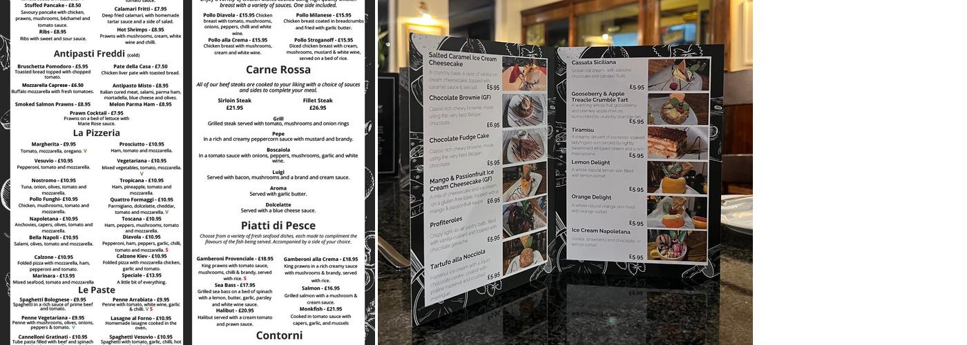 Luigi's Birstall Menu