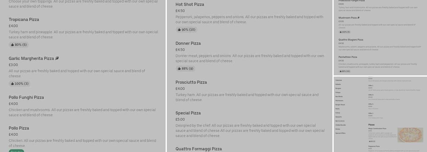 Saporito Italian Takeaway Menu