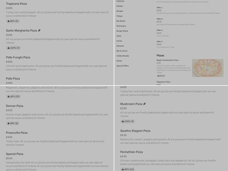 Saporito Italian Takeaway Menu