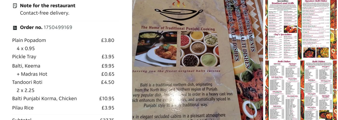 Balti House Keighley | Indian Restaurant Keighley Menu