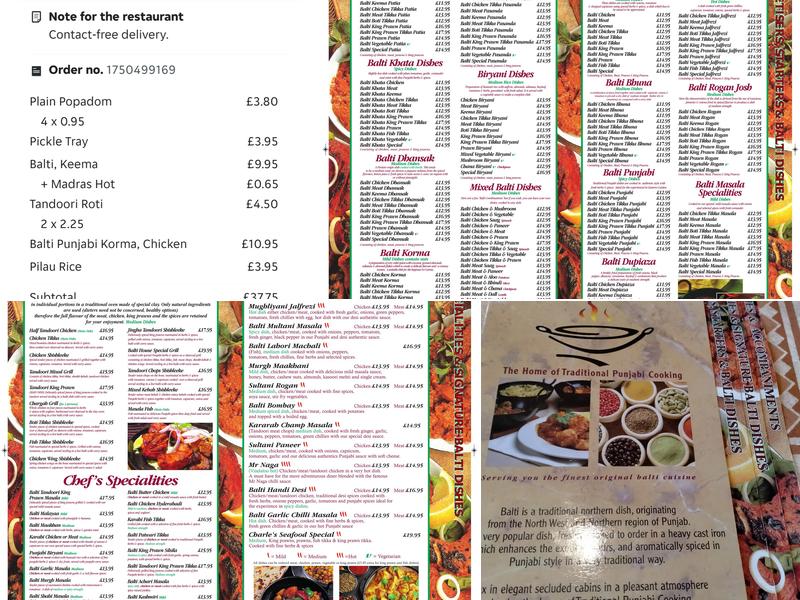 Balti House Keighley | Indian Restaurant Keighley Menu
