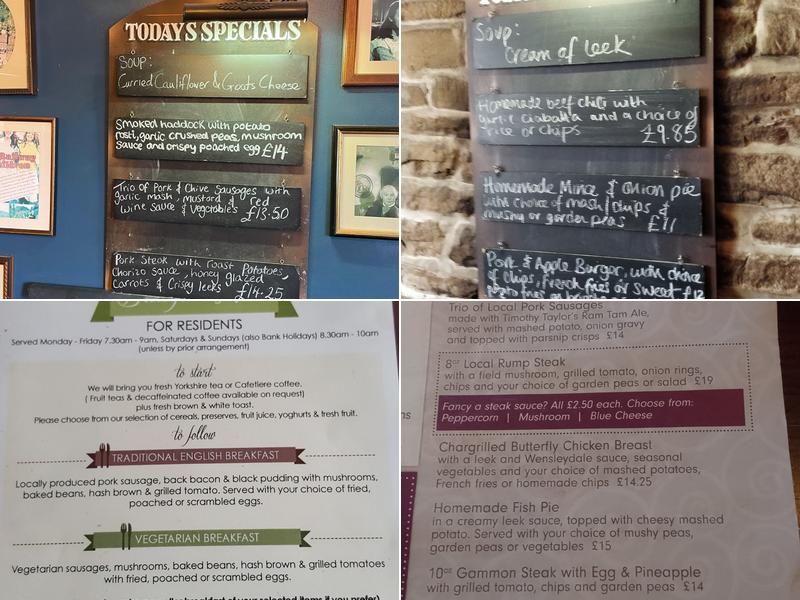 The Fleece Inn Menu