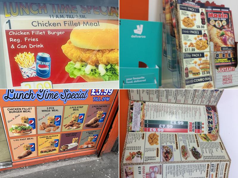 Maxin Chicken & Pizza Menu