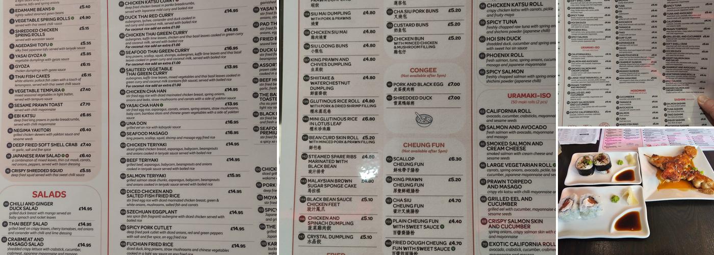 The Basin, Restaurant and Bar Menu