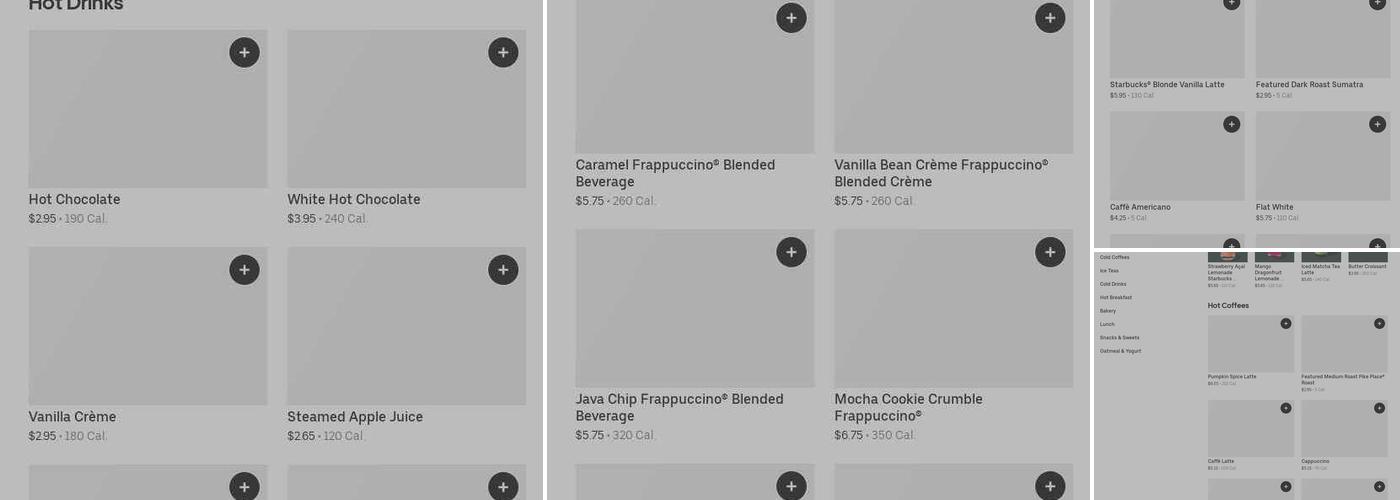 Starbucks Coffee Company Menu