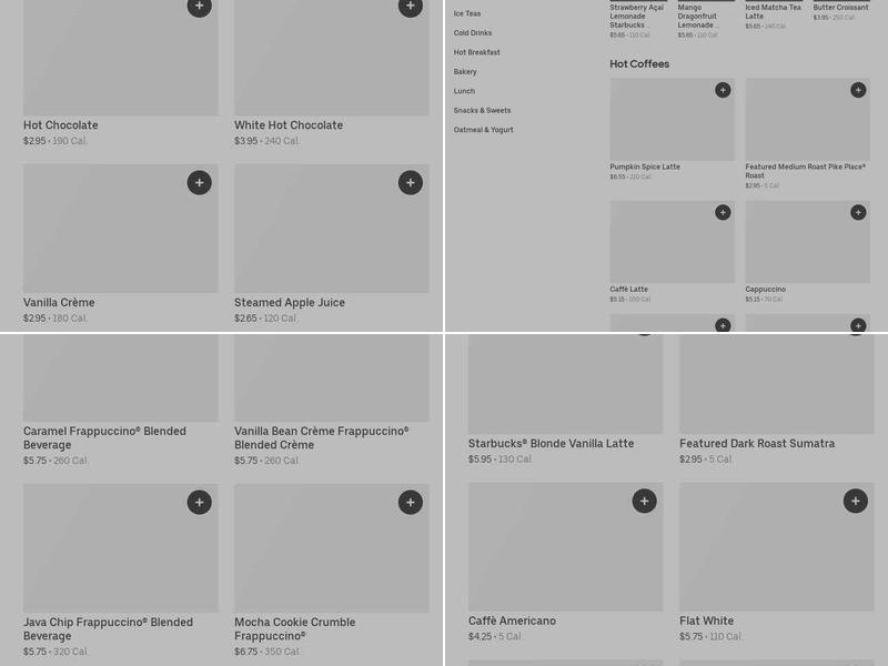 Starbucks Menu