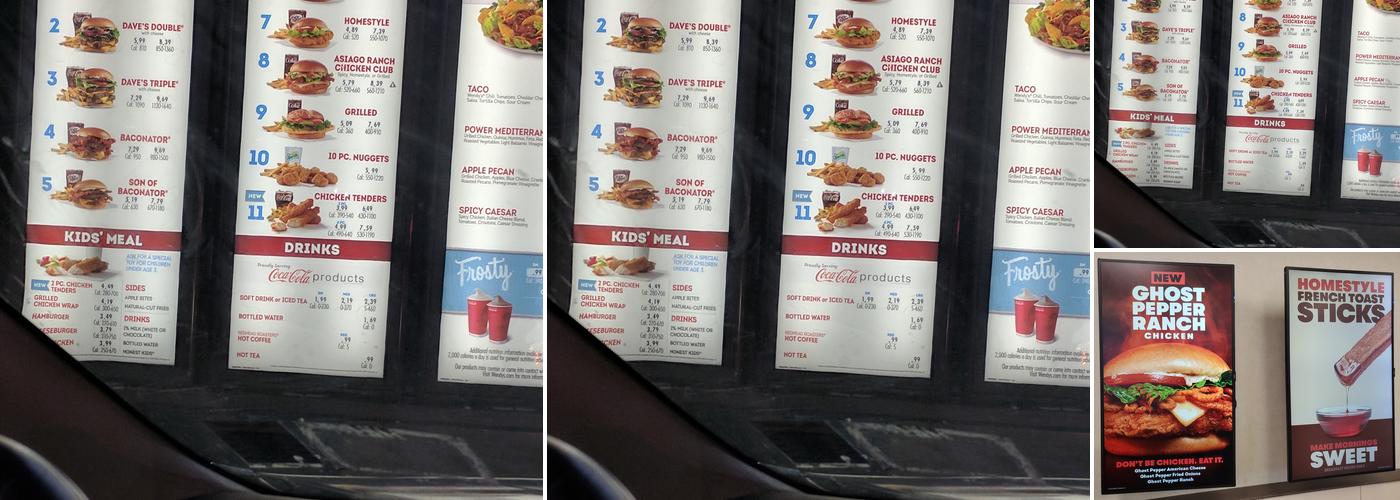 Wendy's Menu