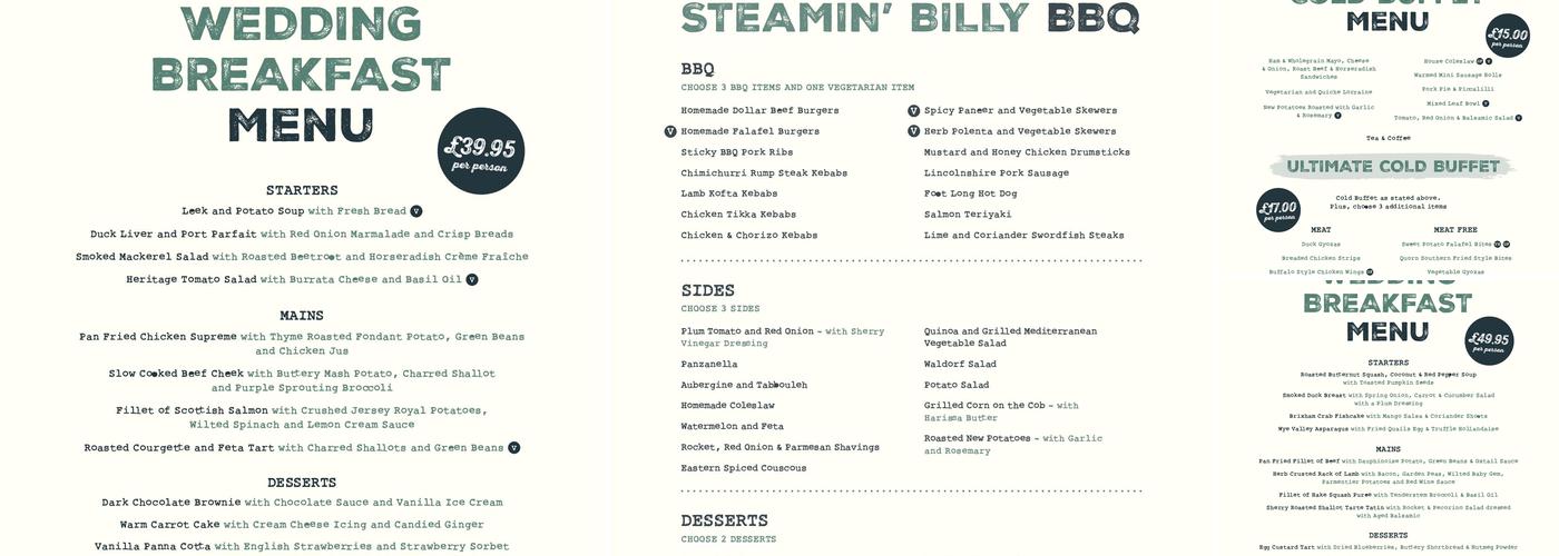 Steamin’ Billy White Bear Menu