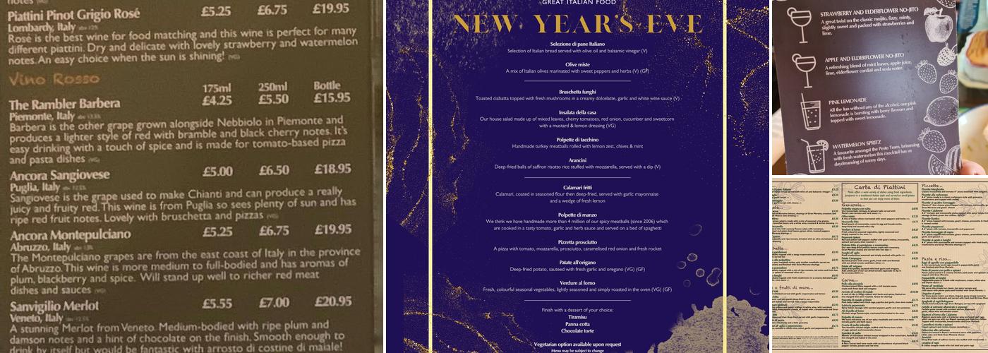 Pesto at the Axe & Compass Menu