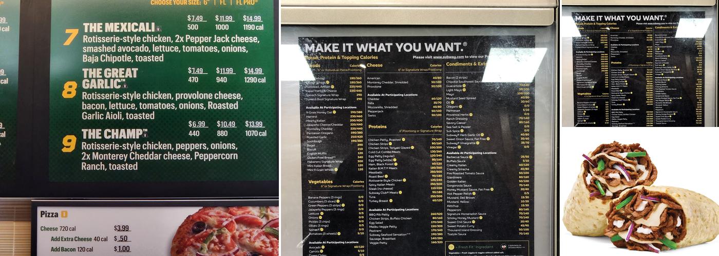 Subway Menu