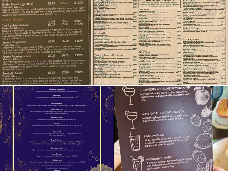 Pesto at the Axe & Compass Menu