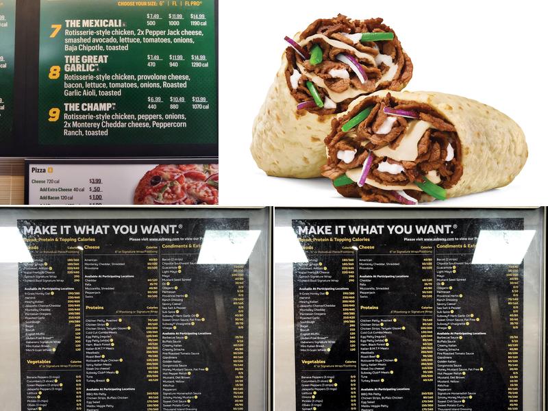 Subway Menu