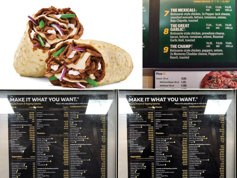 Subway Menu