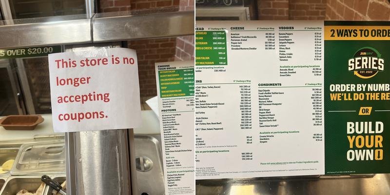 Subway Menu