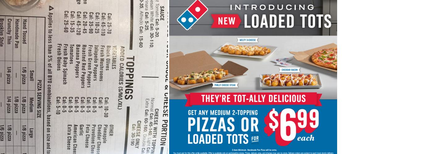 Domino's Pizza Menu
