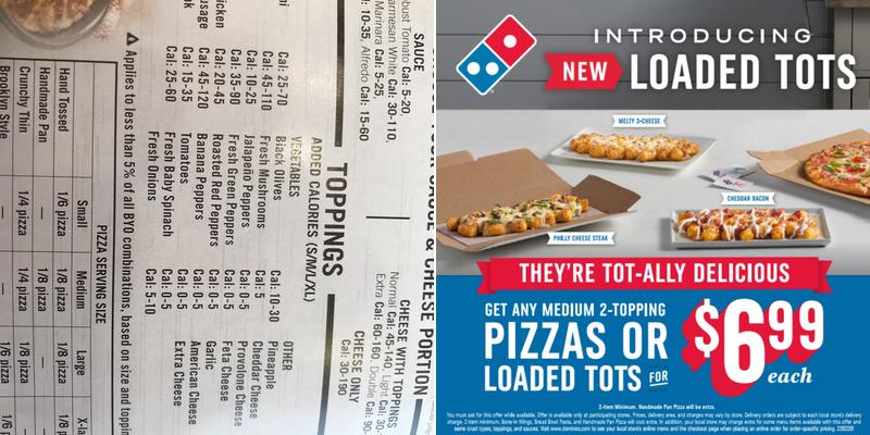 Domino's Pizza Menu