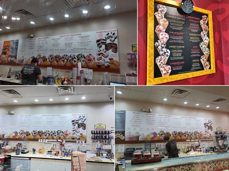 Cold Stone Creamery Menu