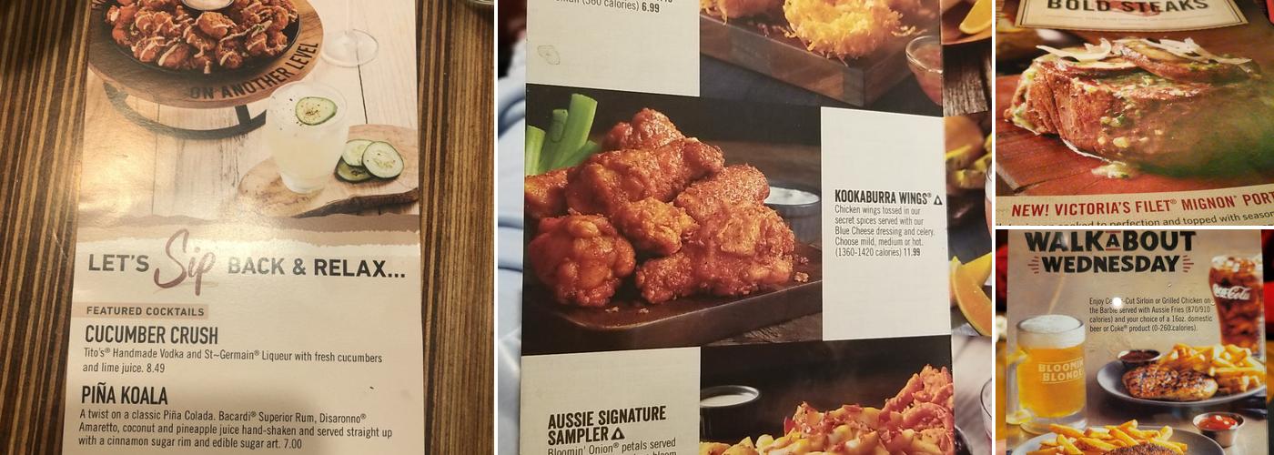 Outback Steakhouse Menu