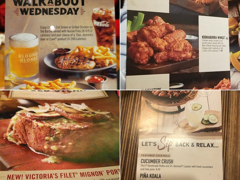 Outback Steakhouse Menu